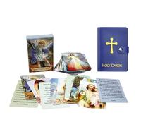 Holy Prayer Cards Holder, PU Leather Holy Cards Binder with Cross Embroidery, Catholic Christian Prayer Cards Organizer, Portable Holy Cards Album for Devotional Cards A02