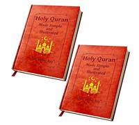 Holy Quran Made Simple and Illustrated, NAVESO 2 Pack The Quran Journey Religious and Spiritual Qurans Book for Beginners, Easy to Follow Tafsir Complete Study Summary Guide for Family Church Prayer