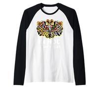 Holy Roman Catholic Empire Double Headed Eagle Crest Raglan Baseball Tee