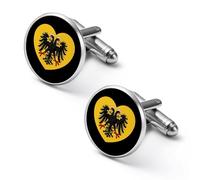 Holy Roman Empire Flag Heart Mens Cufflinks Classic Shirt Cuff Links