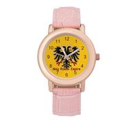 Holy Roman Empire Flag Women's Wrist Watch Easy Reader with Leather Strap Analog Display Wonderful Ladies Gifts