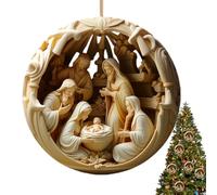 Holy Scene Decor - Transparent Pendant for Celebration of Holidays, Spiritual Souvenir with Light Style, Bible Ornament for Car, School, Backpack, Frosted Acrylic, Pack