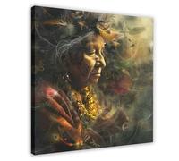 Holy Shamanism Poster Canvas Poster Wall Art Decor Print Picture Paintings for Living Room Bedroom Decoration 16" L X 16" W