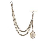 Holy Sins Jewellery Antique Bronze Pocket Watch Chain with Locket Pendant (10")