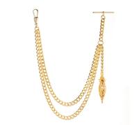 Holy Sins Jewellery Made in the UK Gold Colour Albert Pocket Watch Chain With Hollow Pendant