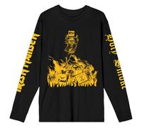 Holy Smoke Isolated Yellow Long Sleeve T Shirt Iron Maiden Black L