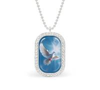 Holy Spirit Bird Dove Custom Photo Necklace Personalized Picture Pendant Memory Jewelry for Women