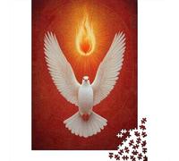 Holy Spirit Dove Rätsel Für Erwachsene |Shining Flame| Familienspaß-Puzzles 38x26cm/1000pcs Erwachsene