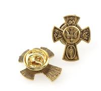 Holy Spirit Four Way Cross Catholic Sacred Heart Joseph Miraculous Medal Metal Pin Badge Brooch (Gold)
