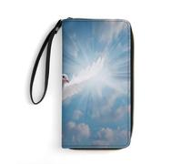 Holy Spirit White Dove1 Long Zippered Pouch Slim Clutch Organizer Purse Money and Credit Card Holder for Men Women