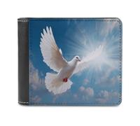 Holy Spirit White Dove1 Printed Bifold Wallet with Hidden Compartments Pocket Money and Credit Card Holder for Men Women