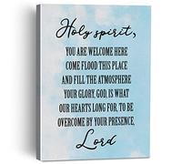 Holy Spirit You are Welcome Here Canvas Painting Framed Wall Art Decor for Home Living Room Bedroom, Christian Quote Canvas Poster Print Gifts