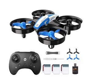 Holy Stone HS210 Mini Drone for Kids and Beginners RC Nano Quadcopter Indoor Small Helicopter Plane with Auto Hovering, 3D Flip, Headless Mode and 3 Batteries, Great Gift Toy for Boys and Girls, Blue