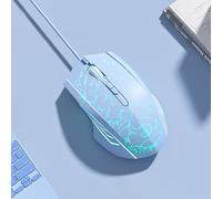 holy sword M800 Wired Gaming Mouse Features a 6-Key RGB Breathing Light and an Adjustable DPI2400 Lightweight Ergonomic Design, Making it Suitable for FPS Gaming and Office use (Wired Blue Cracks)