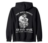 Holy Trinity Air Fuel Spark Keep Faith Running Car Mechanic Zip Hoodie