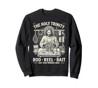 Holy Trinity Rod Reel Bait Fishing Angler Sweatshirt
