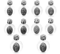 Holy Water Bottle, 10PCS Glass Holy Water Bottle, Catholic Christian Container Embossed Holy Water Container Empty Holy Water Flask for Easter Thanksgiving Church Supplies, Silver