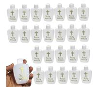 Holy Water Bottle, 30PCS 60ml Refillable Holy Water Container with Screw Lid, Plastic Bottles with Gold Cross for Catholic, Christian, Halloween, Baptism Party, Church
