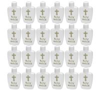 Holy Water Bottle 30PCS 60ml Refillable Holy Water Container with Screw Lid Plastic Bottles with Gold Cross for Catholic Christian Halloween Baptism Party Church