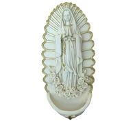 Holy Water Font, 7.5 Inch Resin Holy Water Holder, Wall Hanging Decor for Entrance of Home Church Religious Decor.