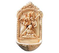 Holy Water Font with St. Mary Surrounded By Angels- Great Wedding Gift for a New Home, Wedding or Christmas