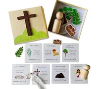 Holy Week Box | Easter Box Set, Religious Easter Gift Set for Kids & Adults, Includes Prayer Cards, Devotional Book, Cross Craft Kit, Perfect for Lent & Easter Celebrations (1pcs)