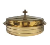 Holy Wine Serving Tray Set With Cover - Premium Stainless Steel Communion Cup Tray With 160pcs Disposable Cups for Churches Supplies (Brass Color)