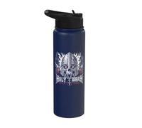 Holy Wrath Burning Crusader Skull Cathedral Heavymetal Stainless Steel Insulated Water Bottle