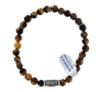 Holyart Bracciale San Benedetto grani 4 mm tiger occhio argento 925