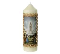 Holyart Candles, Large Candles: Candle Our Lady of Fatima Golden Frame 165x50 mm