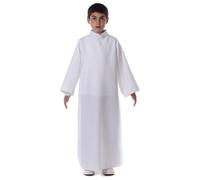 Holyart First Communion Albs: First Communion Dress in White Opaque Fabric in Primis, 125 cm (49 inc.)