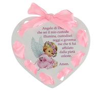 Holyart Medals and Decorations for Cradle: Heart-Shaped Decoration with Angel of God
