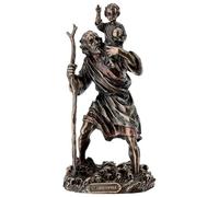 Holyart Resin and PVC statues: Bronzed St. Christopher, 8 in, Veronese Design