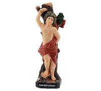 Holyart Resin and PVC statues: Saint Sebastian statue with tree, in resin 12 cm