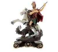 Holyart Resin and PVC statues: St George and the Dragon statue baroque base resin 14 cm