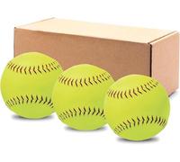 HolyElks Softballs,Practice Softballs,Softball for Youth Teenager/Adults Players Training Ball,Safe Throwing for Indoor or Outdoor,Catching and Batting Practice,Cork Rubber Center (11" - Box of 3)
