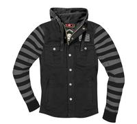 HolyFreedom Folsom Motorcycle Zip Hoodie, black-grey, size 3XL for Men