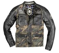 HolyFreedom Quattro Camo Motorcycle Leather/Textile Jacket, black-multicolored, size L for Men