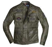 HolyFreedom Quattro Evolution Motorcycle Leather Jacket, dark green, size S
