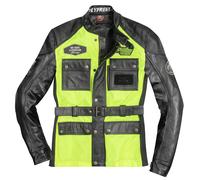HolyFreedom Quattro Vision Motorcycle Leather/Textile Jacket, black-yellow, size M for Men