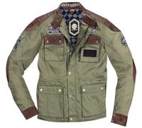 HolyFreedom Quattro Waxed Evo Motorcycle Textile Jacket, green-brown, size M for Men