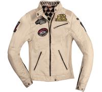 HolyFreedom Quattro Waxed Ladies Motorcycle Textile Jacket, white, size XL for Women