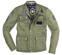 HolyFreedom Quattro Waxed Motorcycle Textile Jacket, green-brown, size S for Men