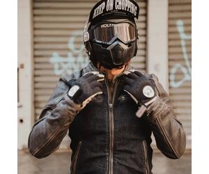 HolyFreedom Zero Denim Motorcycle Leather/Textile Jacket, black-brown, size XL for Men