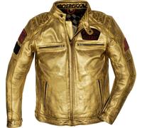 HolyFreedom Zero Lingotto Motorcycle Leather Jacket, gold, size XL for Men