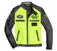 HolyFreedom Zero Vision Motorcycle Leather Jacket, black-yellow, size S for Men