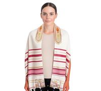 HolyLandMarket Mens Messianic Shawl/Tallit - The Messiah Tallit (Pink)