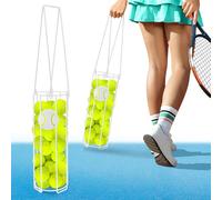 HolyMaji Cylindrical Tennis Ball Hopper Collector Pickleball Balls Retriever Basket Tennis Ball Picker Upper for Easy Picking and Storage Metal Container Holds 24 Tennis Balls Training Caddy (White)