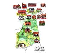 Holyport, Bray, Maidenhead, Berkshire, United Kingdom, Journal, Notebook, 200 Pages A5+ lined pages.: Featuring Hand-drawn illustrated map cover with famous landmarks