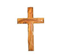 HolyRoses Handcrafted Olive Wood Christian Wall Cross | Bethlehem Craftsmanship | 6" 16 cm | Genuine Product for Spiritual Home Decor